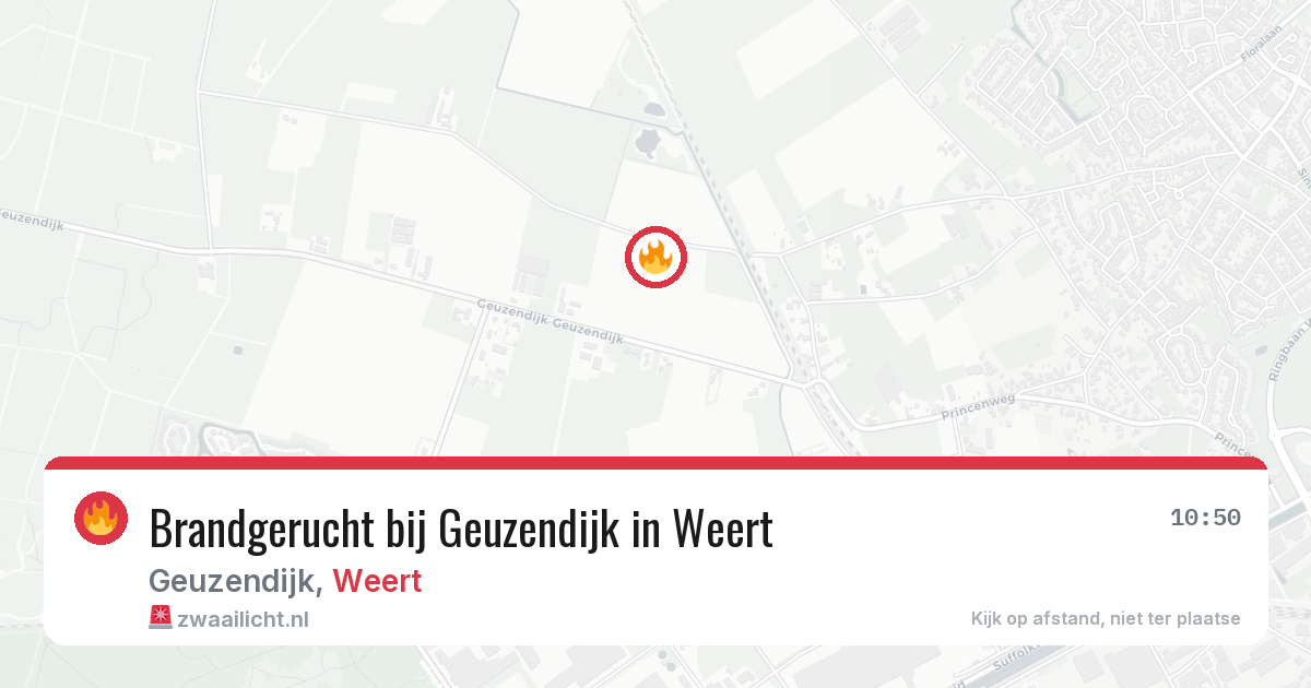 Brandgerucht bij Geuzendijk in Weert — 11 mei 2026