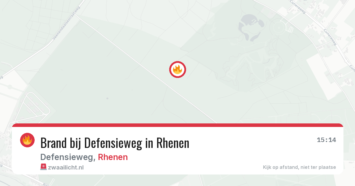 Brand bij Defensieweg in Rhenen — 14 aug 2026