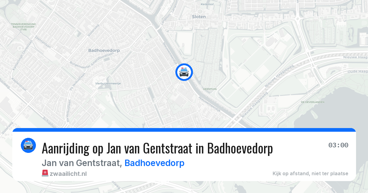 Aanrijding op Jan van Gentstraat in Badhoevedorp — 16 mrt 2026