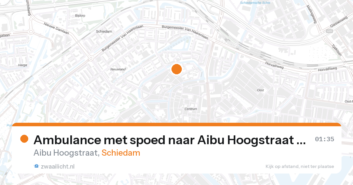 Ambulance met spoed naar Aibu Hoogstraat in Schiedam — 1 feb 2026