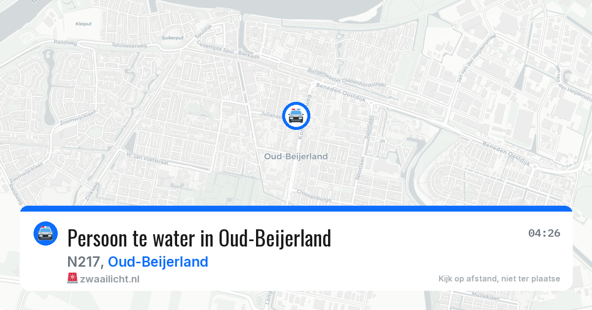 Persoon te water in Oud-Beijerland — 28 mrt 2026