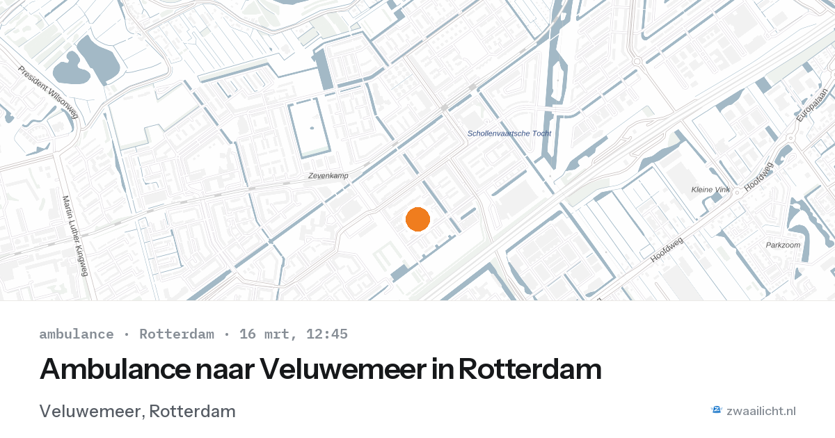 Ambulance naar Veluwemeer in Rotterdam — 2 feb 2026