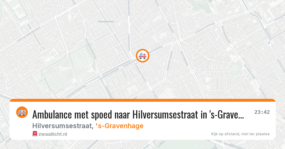Ambulance met spoed naar Hilversumsestraat in 's-Gravenhage — 5 aug 2026