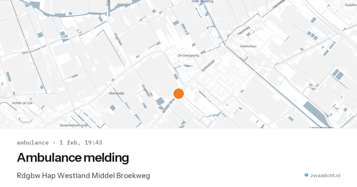 Ambulance melding — 1 feb 2026