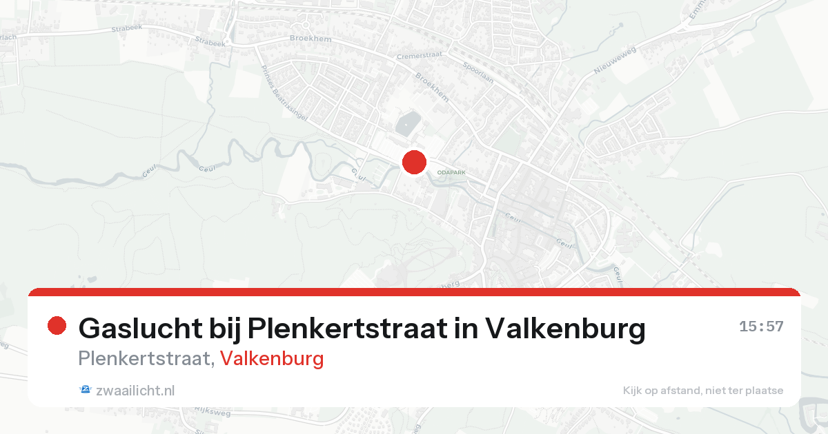 Gaslucht bij Plenkertstraat in Valkenburg — 30 jan 2026