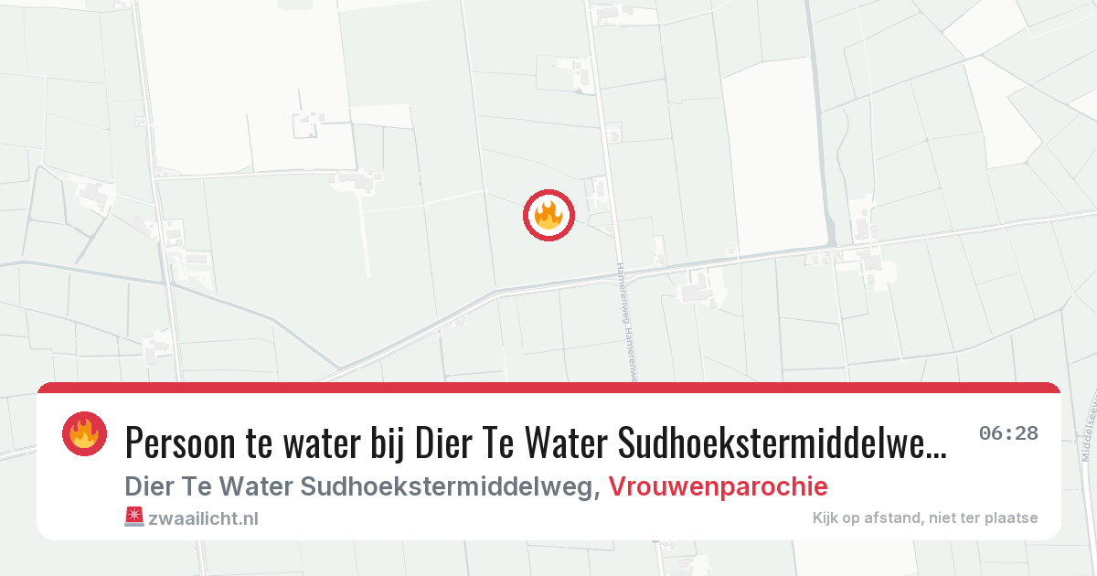 Persoon te water bij Dier Te Water Sudhoekstermiddelweg in Vrouwenparochie — 29 mei 2026