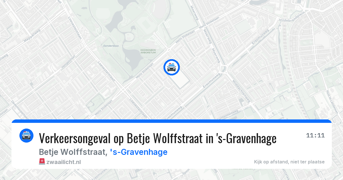 Verkeersongeval op Betje Wolffstraat in 's-Gravenhage — 20 mrt 2026