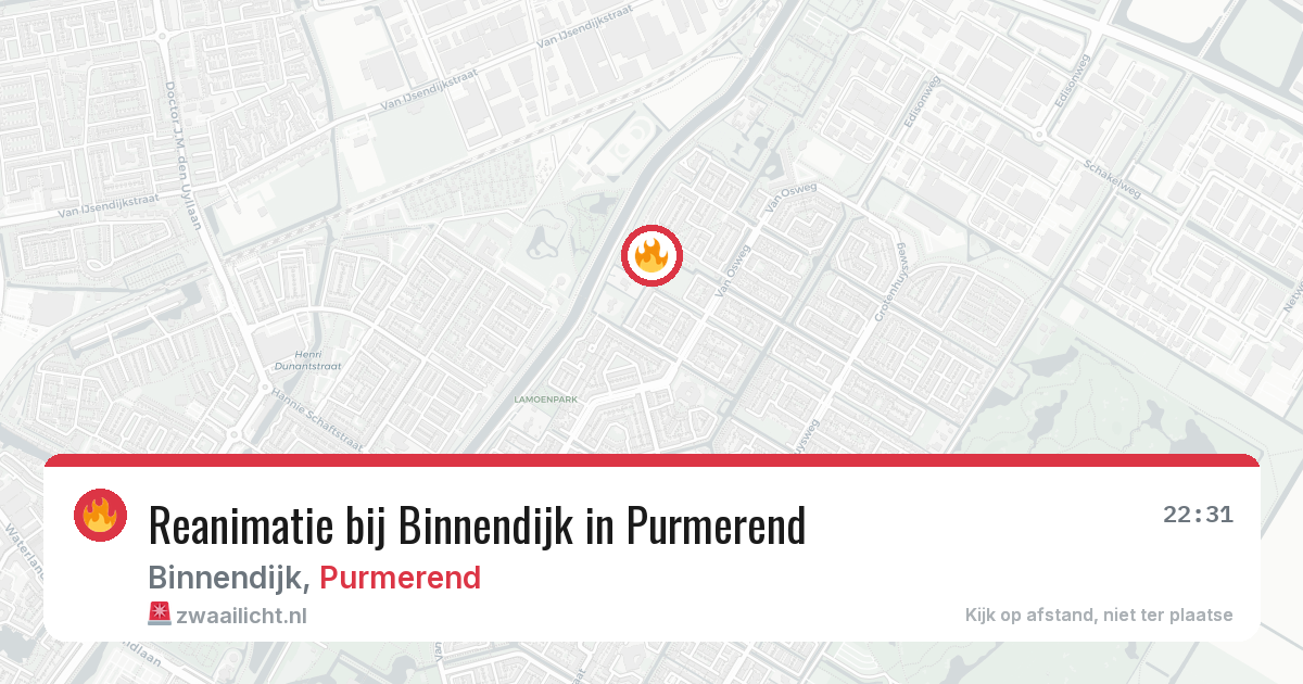 Reanimatie bij Binnendijk in Purmerend — 22 jun 2026