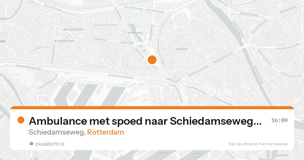 Ambulance met spoed naar Schiedamseweg in Rotterdam — 16 aug 2026