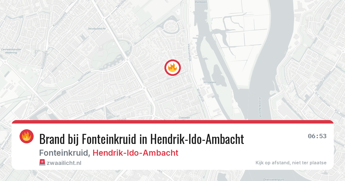 Brand bij Fonteinkruid in Hendrik-Ido-Ambacht — 4 apr 2026