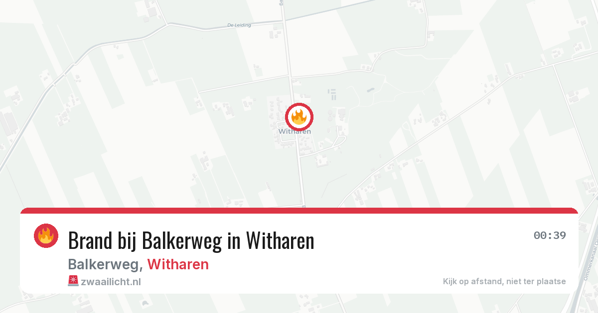 Brand bij Balkerweg in Witharen — 19 jun 2026