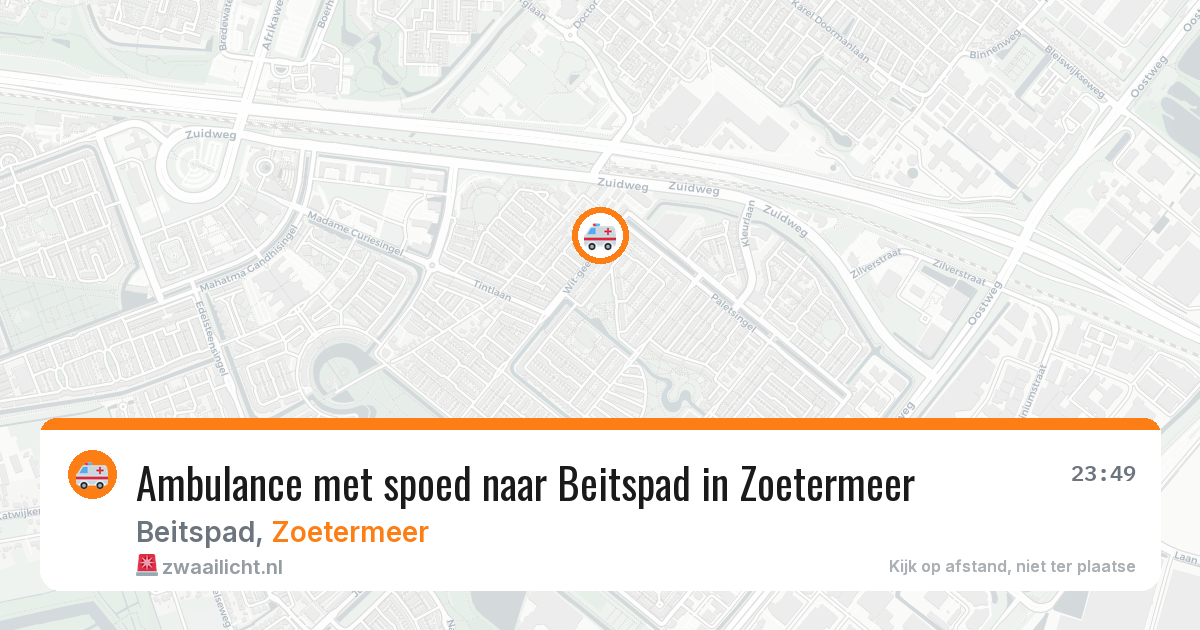 Ambulance met spoed naar Beitspad in Zoetermeer — 23 apr 2026