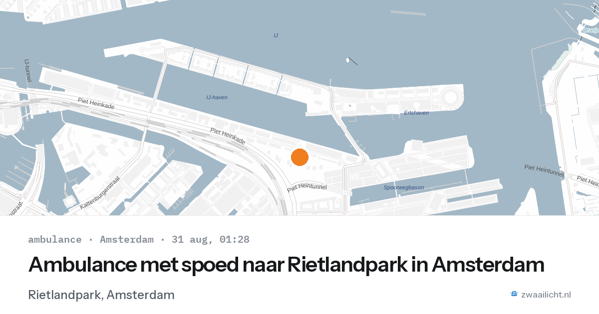 Ambulance met spoed naar Rietlandpark in Amsterdam — 30 aug 2026