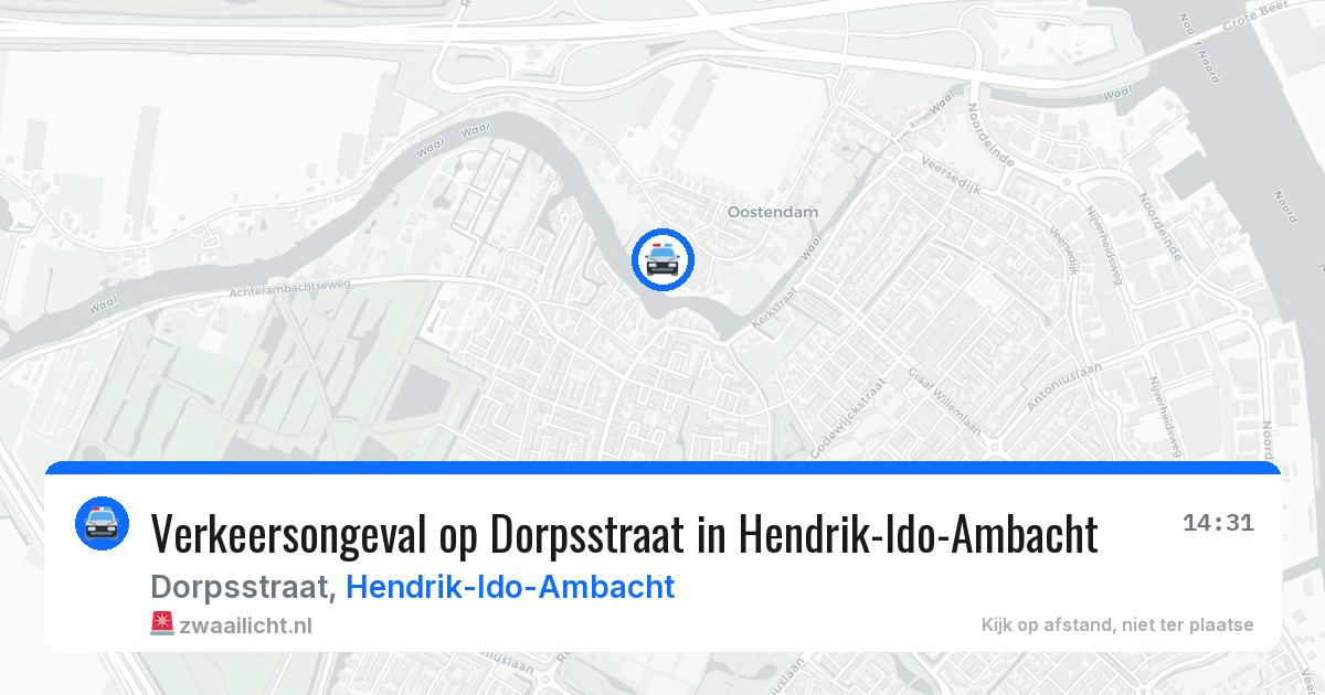 Verkeersongeval op Dorpsstraat in Hendrik-Ido-Ambacht — 28 mrt 2026
