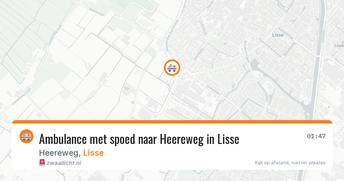 Ambulance met spoed naar Heereweg in Lisse — 13 aug 2026