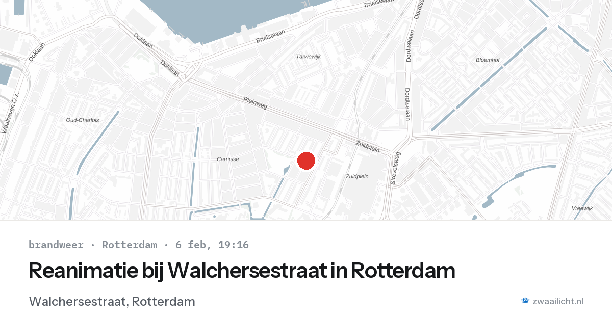 Reanimatie bij Walchersestraat in Rotterdam — 6 feb 2026