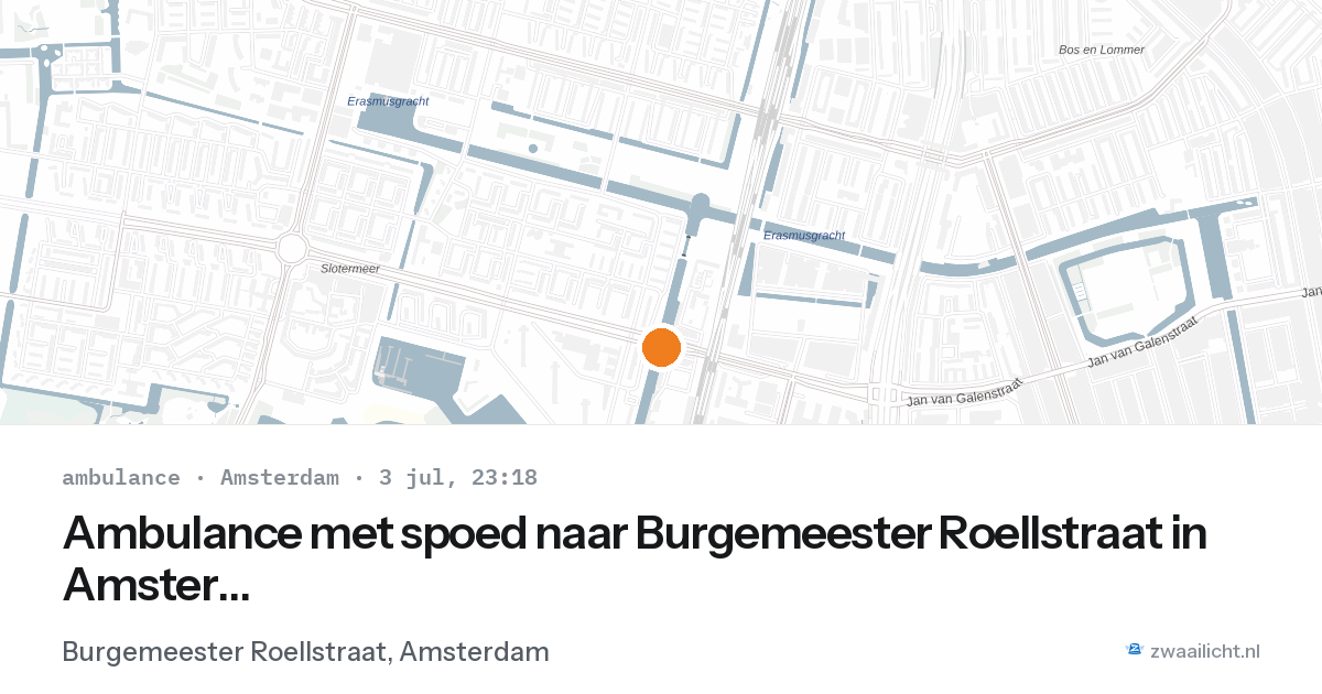 Ambulance met spoed naar Burgemeester Roellstraat in Amsterdam — 3 jul 2026