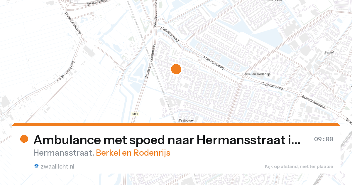Ambulance met spoed naar Hermansstraat in Berkel en Rodenrijs — 27 aug 2026