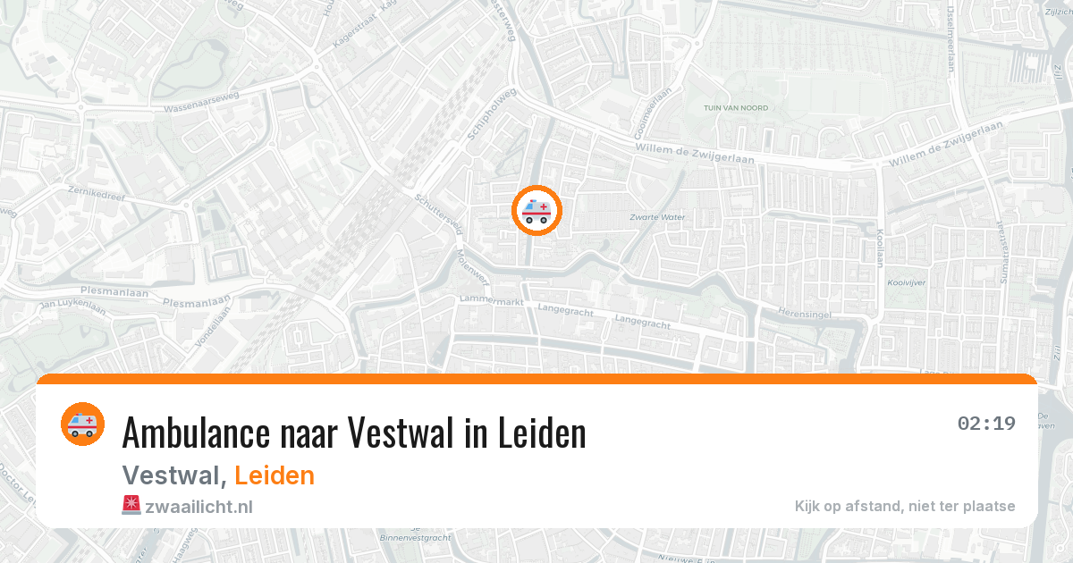 Ambulance naar Vestwal in Leiden — 7 jul 2026