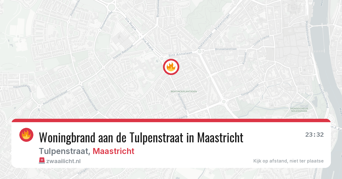 Woningbrand aan de Tulpenstraat in Maastricht — 8 aug 2026