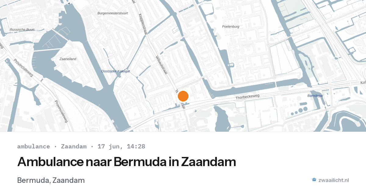 Ambulance naar Bermuda in Zaandam — 17 jun 2026