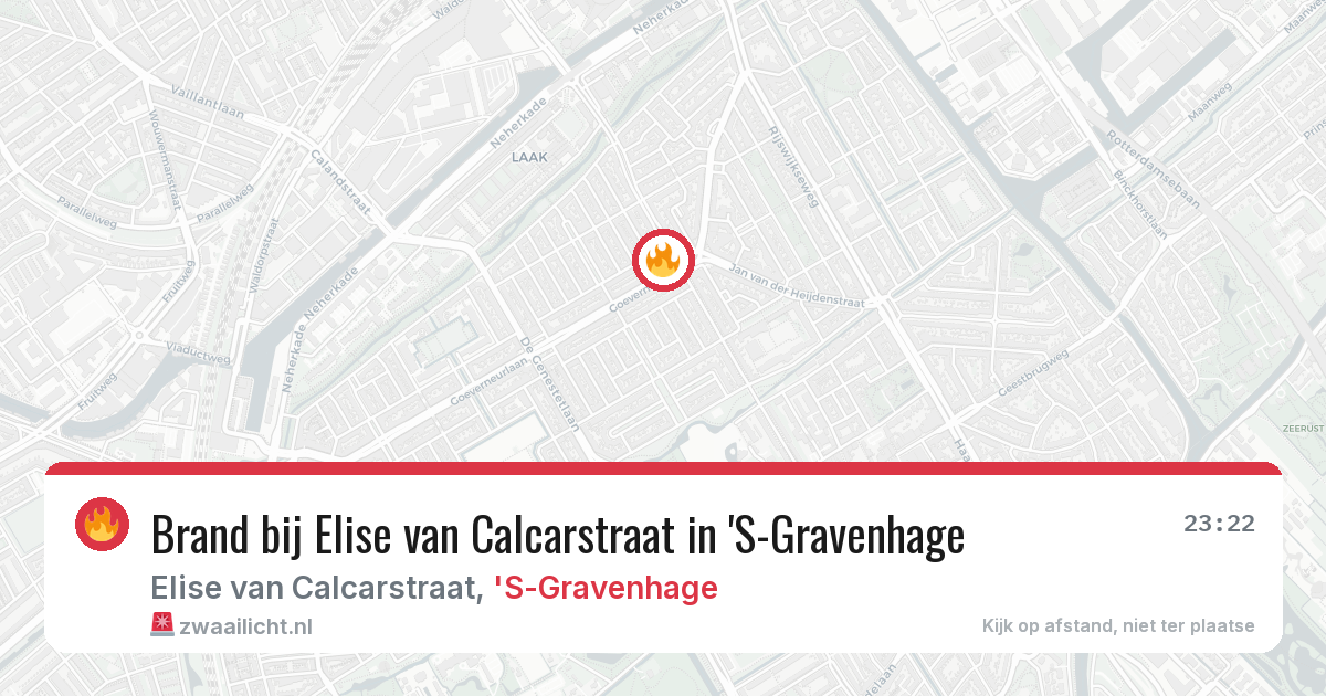 Brand bij Elise van Calcarstraat in 'S-Gravenhage — 25 jun 2026