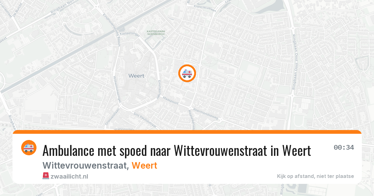 Ambulance met spoed naar Wittevrouwenstraat in Weert — 15 jun 2026