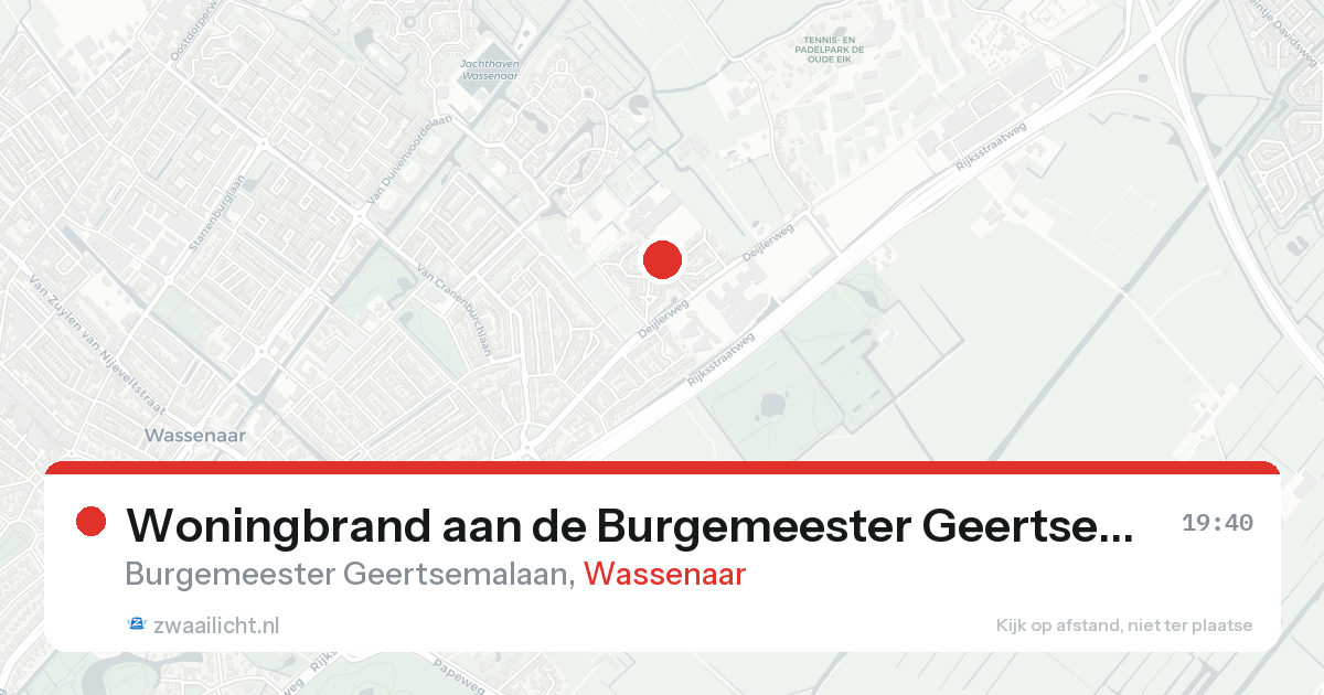Woningbrand aan de Burgemeester Geertsemalaan in Wassenaar — 30 jan 2026