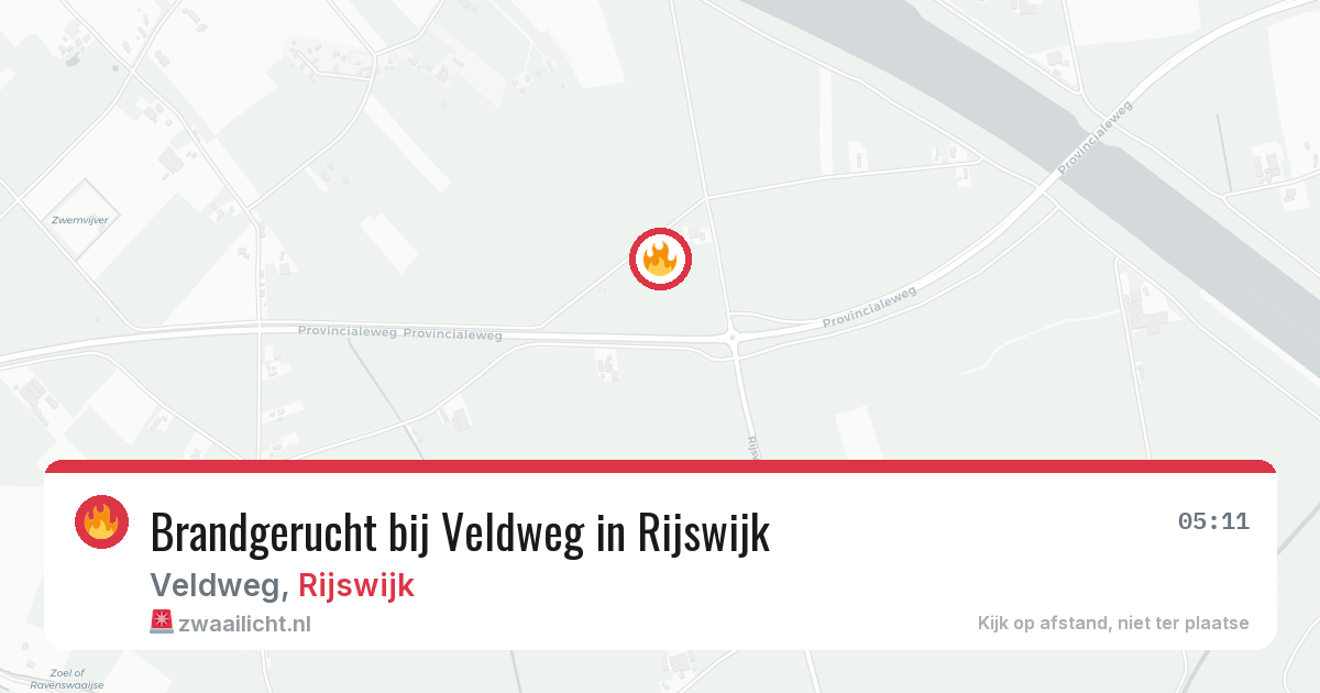 Brandgerucht bij Veldweg in Rijswijk — 28 jun 2026