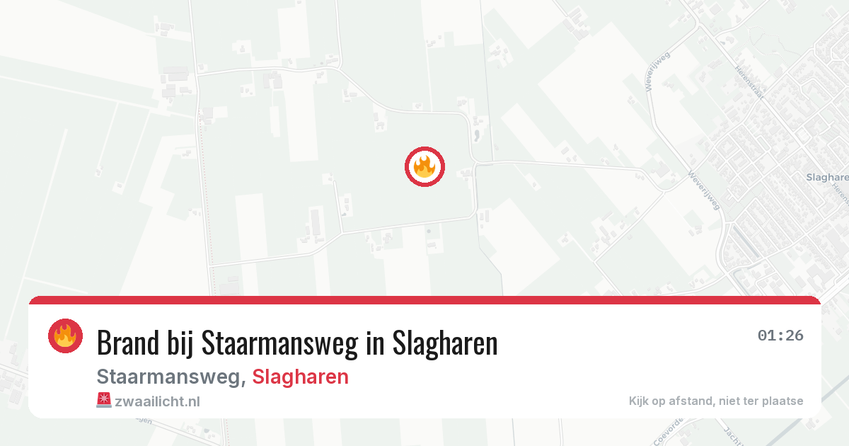 Brand bij Staarmansweg in Slagharen — 1 aug 2026