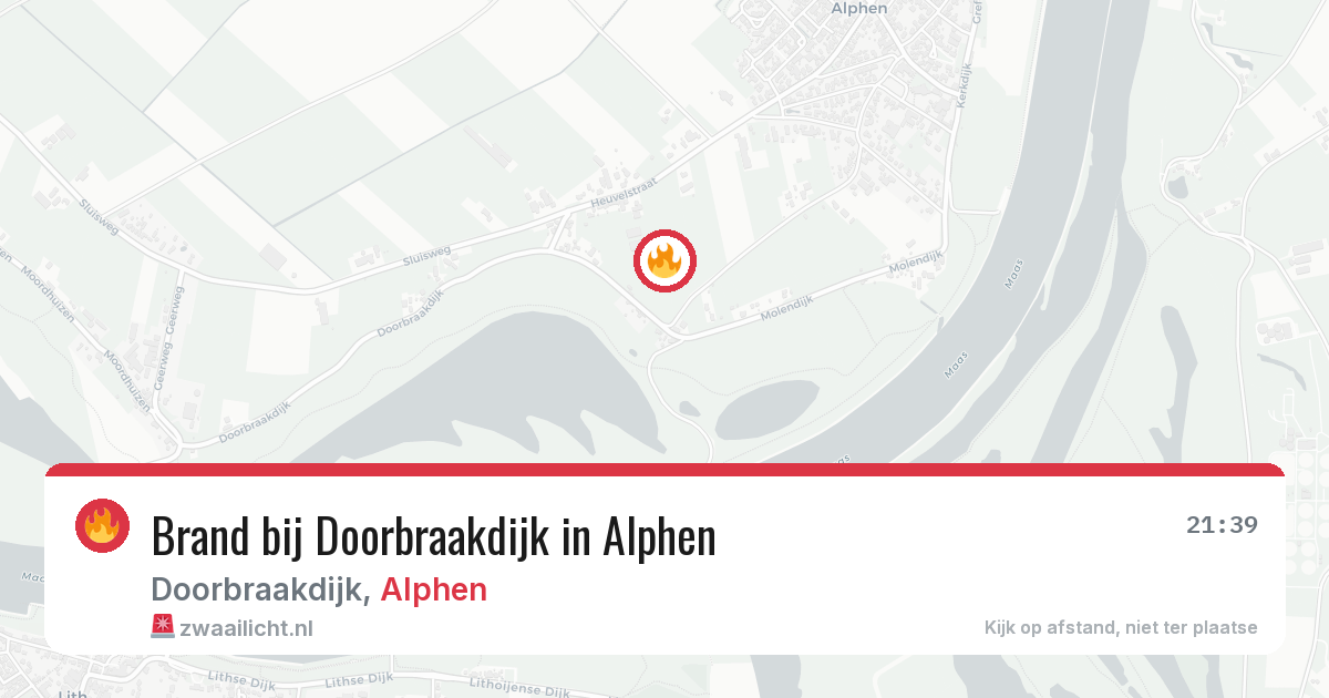 Brand bij Doorbraakdijk in Alphen — 26 jun 2026