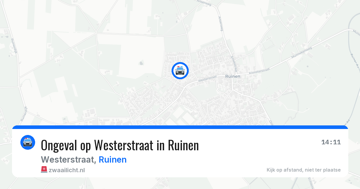 Ongeval op Westerstraat in Ruinen — 14 jul 2026
