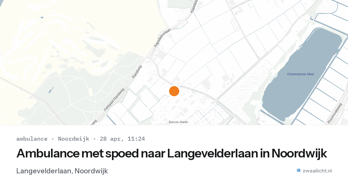 Ambulance met spoed naar Langevelderlaan in Noordwijk — 28 apr 2026