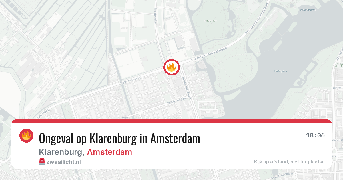 Ongeval op Klarenburg in Amsterdam — 25 jun 2026