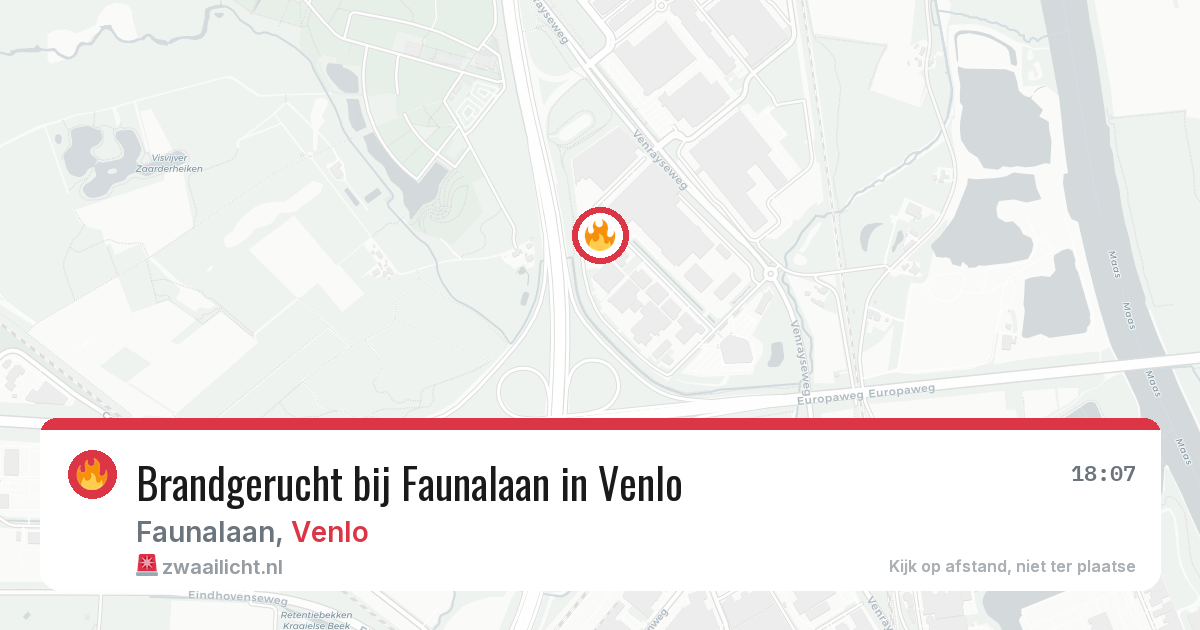 Brandgerucht bij Faunalaan in Venlo — 5 aug 2026