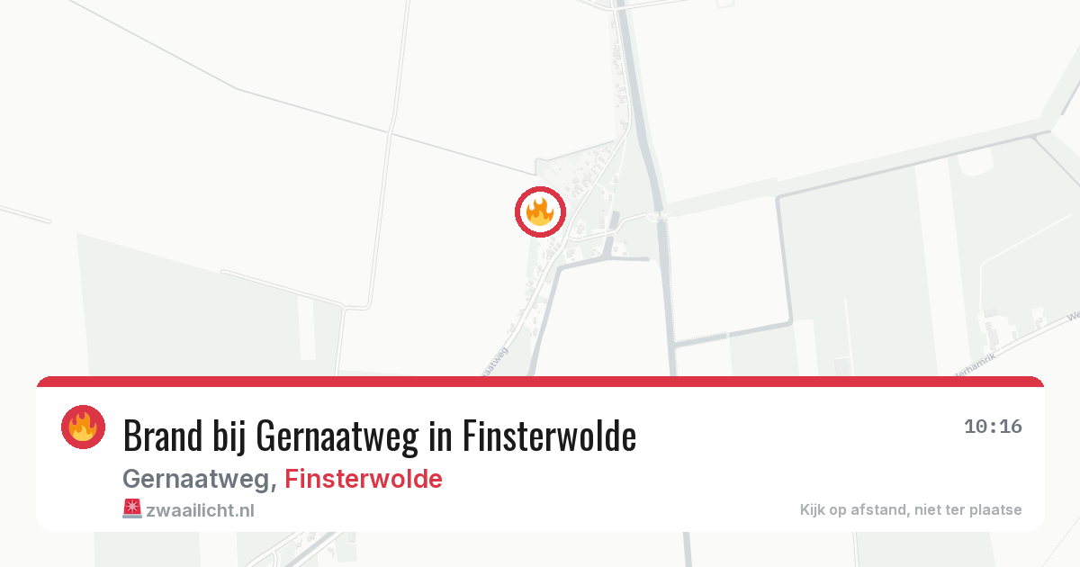 Brand bij Gernaatweg in Finsterwolde — 12 aug 2026