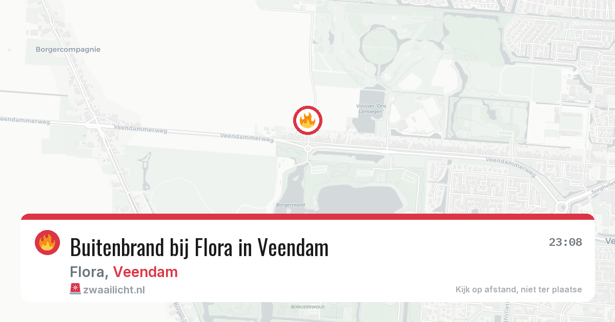 Buitenbrand bij Flora in Veendam — 26 jun 2026
