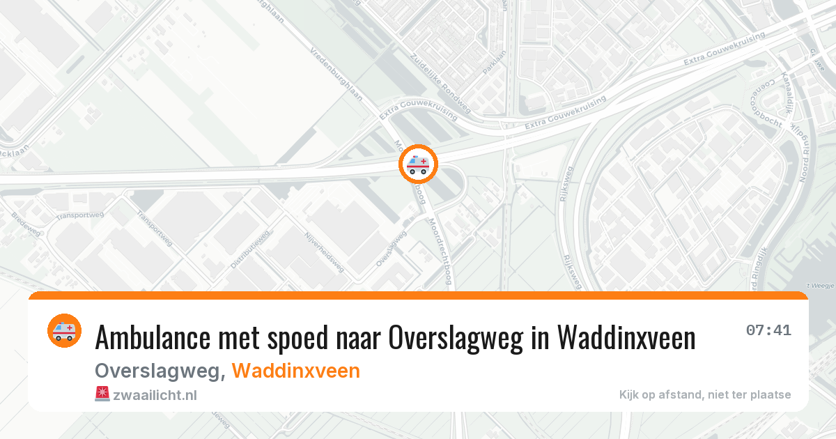 Ambulance met spoed naar Overslagweg in Waddinxveen — 18 jan 2026