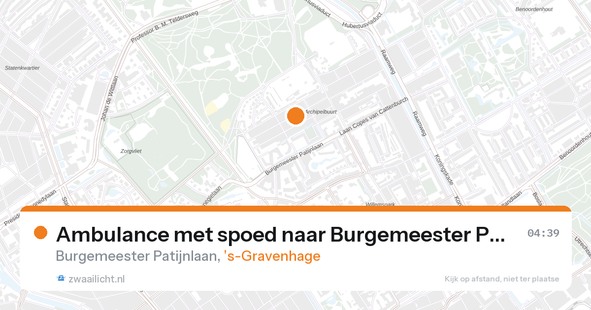 Ambulance met spoed naar Burgemeester Patijnlaan in 's-Gravenhage — 27 aug 2026