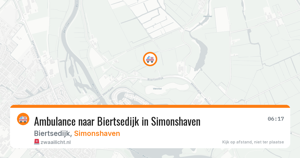 Ambulance naar Biertsedijk in Simonshaven — 6 aug 2026