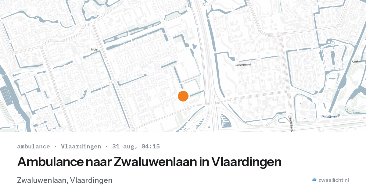 Ambulance naar Zwaluwenlaan in Vlaardingen — 31 aug 2026