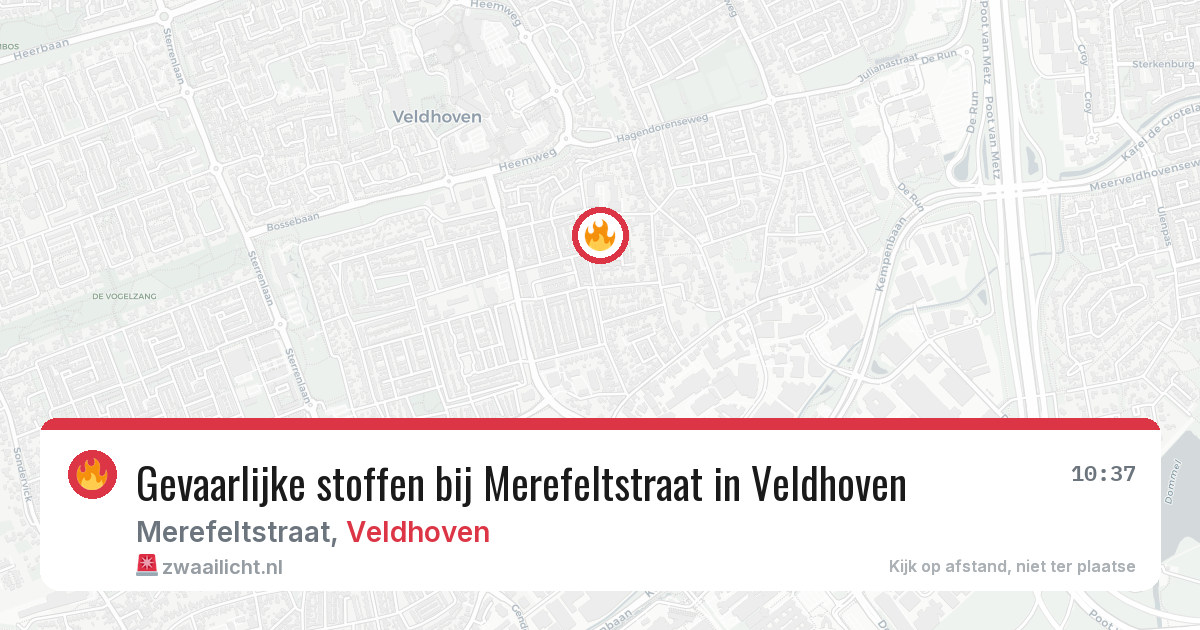 Gevaarlijke stoffen bij Merefeltstraat in Veldhoven — 29 jun 2026
