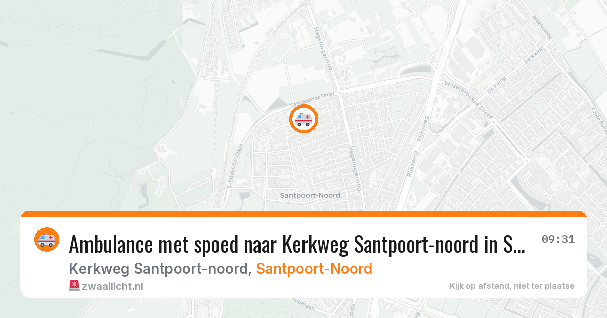 Ambulance met spoed naar Kerkweg Santpoort-noord in Santpoort-Noord — 29 mrt 2026