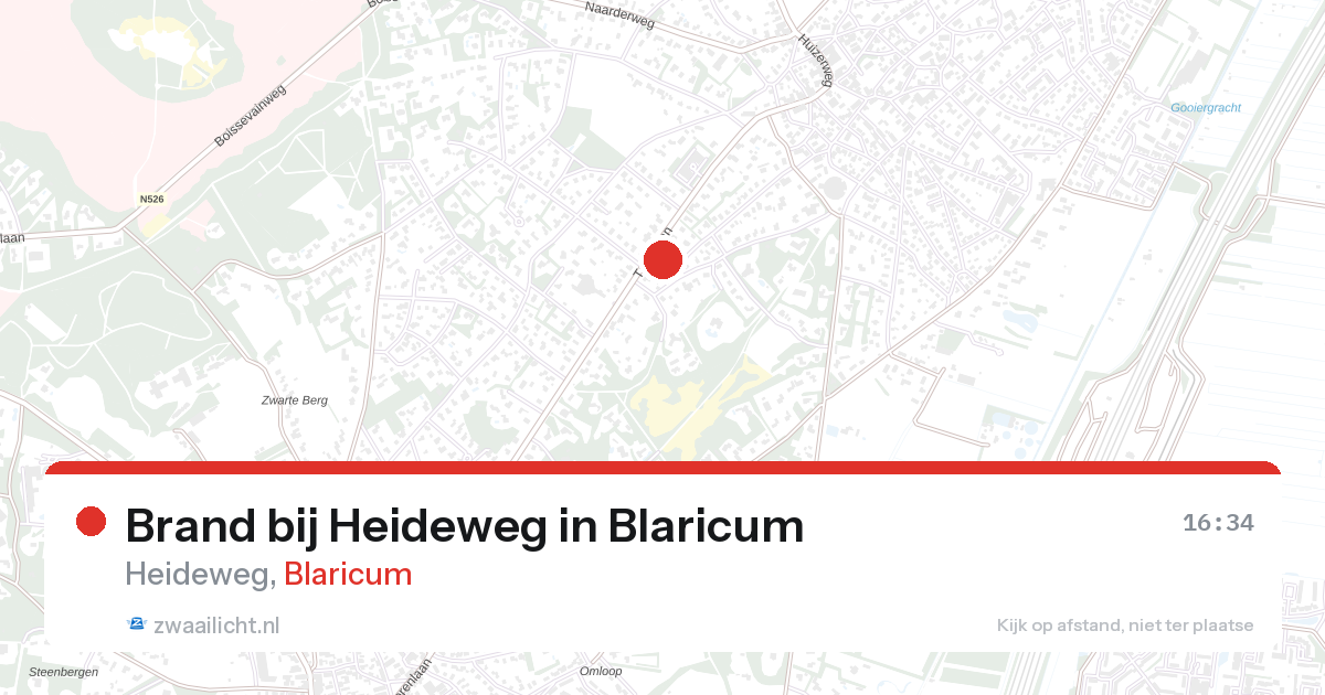 Brand bij Heideweg in Blaricum — 27 aug 2026