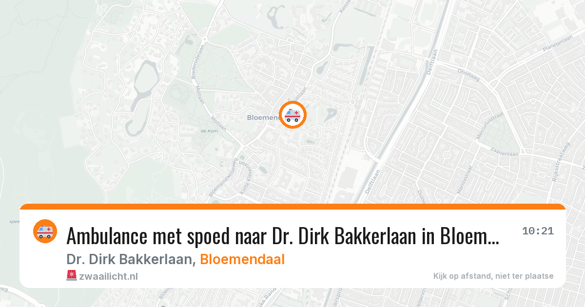 Ambulance met spoed naar Dr. Dirk Bakkerlaan in Bloemendaal — 11 aug 2026
