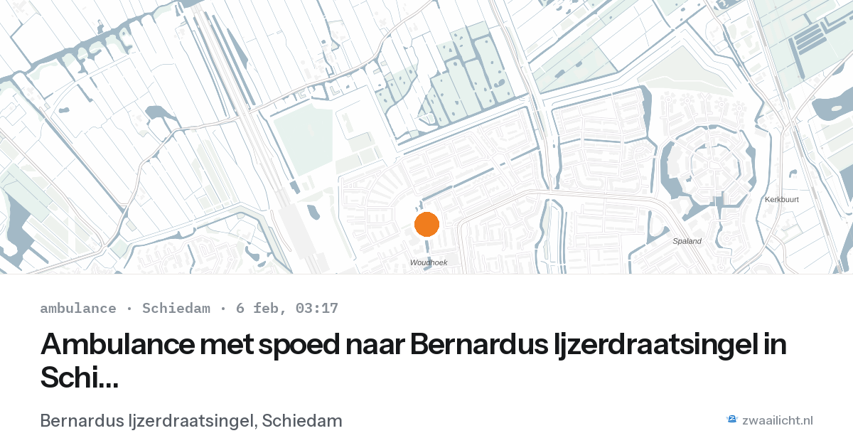Ambulance met spoed naar Bernardus Ijzerdraatsingel in Schiedam — 6 feb 2026
