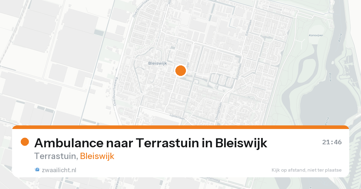 Ambulance naar Terrastuin in Bleiswijk — 15 aug 2026