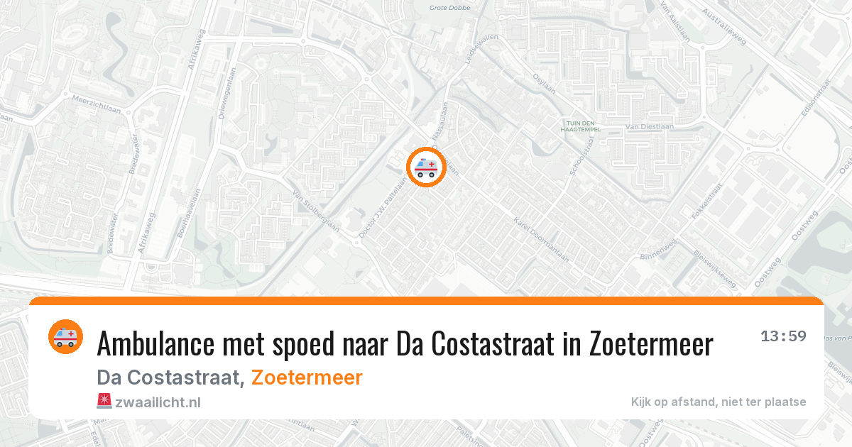 Ambulance met spoed naar Da Costastraat in Zoetermeer — 29 jul 2026