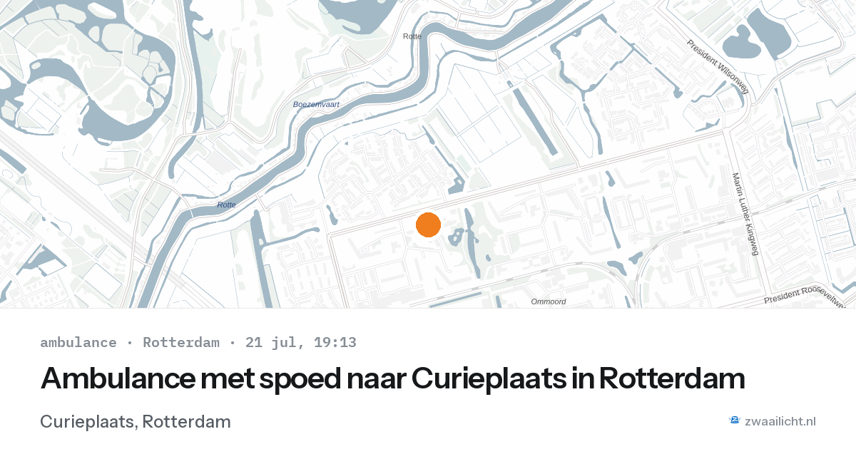 Ambulance met spoed naar Curieplaats in Rotterdam — 21 jul 2026