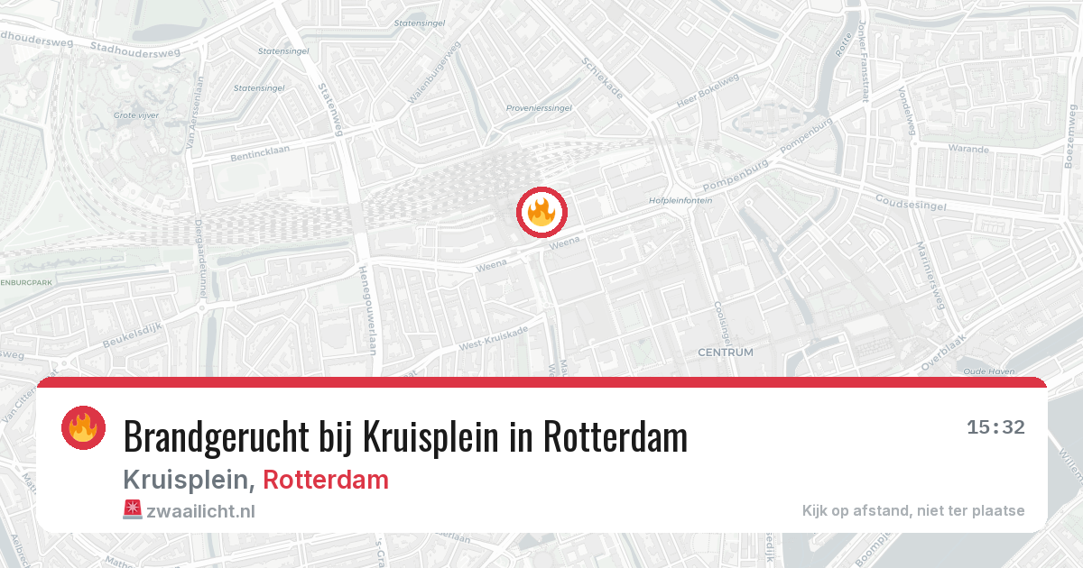 Brandgerucht bij Kruisplein in Rotterdam — 10 mei 2026